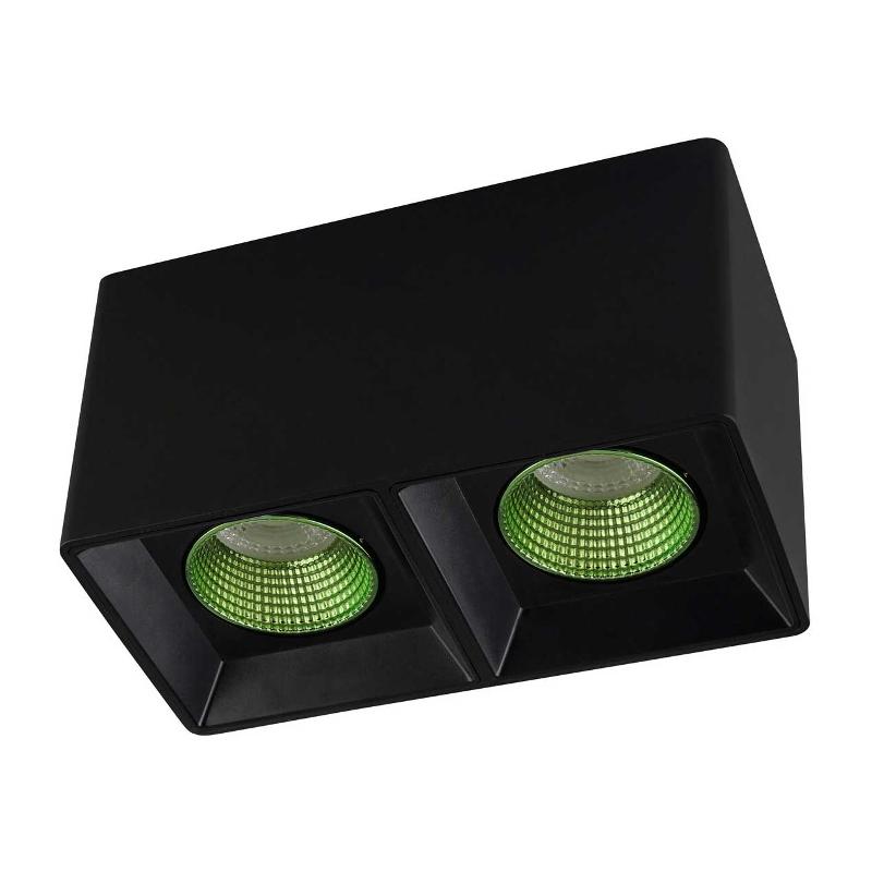 Светильник светодиодный накладной DK3085-BK+GR IP20, 10Вт, GU5.3, LED, черный/зеленый, пластик