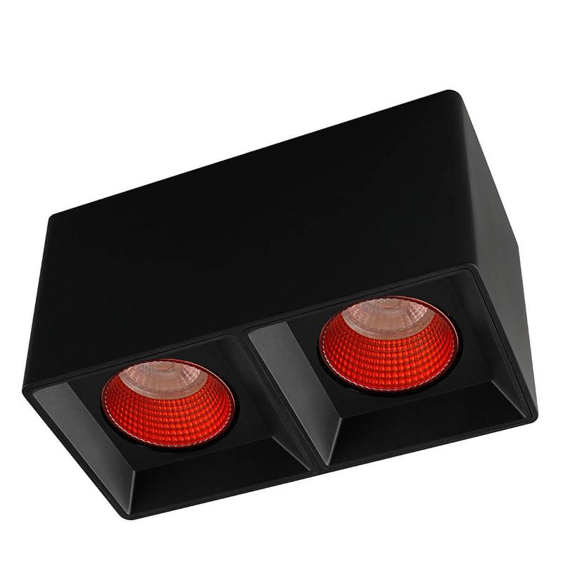 Светильник светодиодный накладной DK3085-BK+RD IP20, 10Вт, GU5.3, LED, черный/красный, пластик