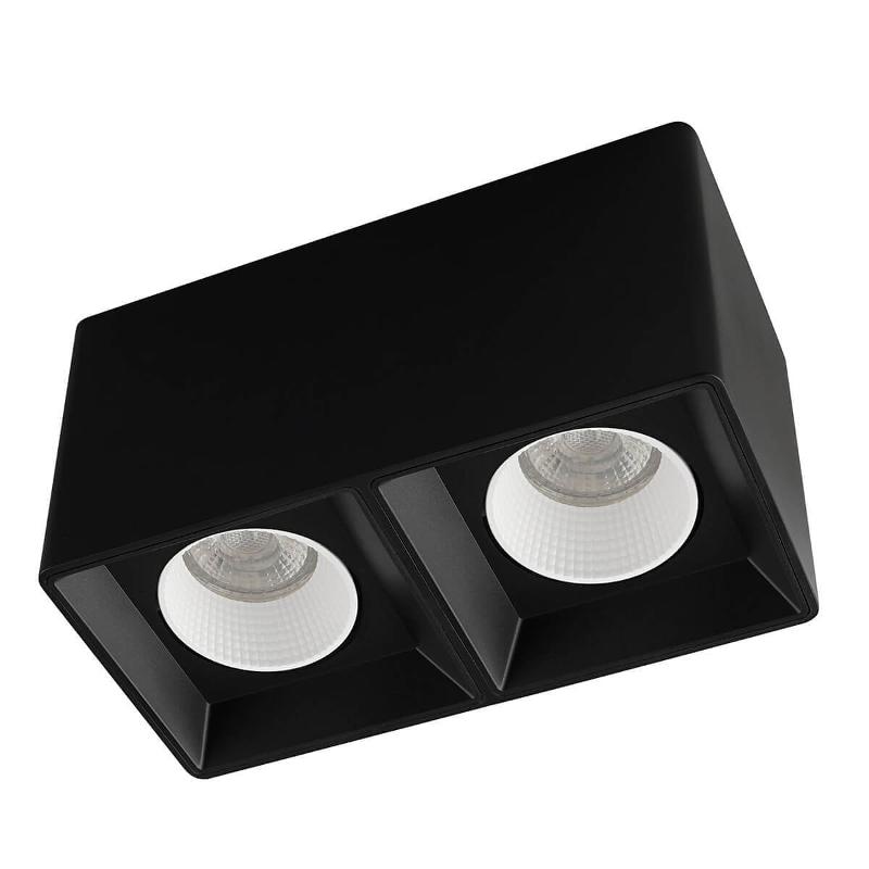 Светильник светодиодный накладной DK3085-BK+WH IP20, 10Вт, GU5.3, LED, черный/белый, пластик