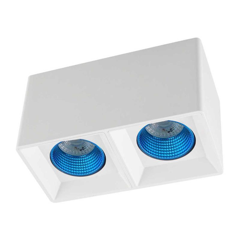 Светильник светодиодный накладной DK3085-WH+CY IP20, 10Вт, GU5.3, LED, белый/голубой, пластик