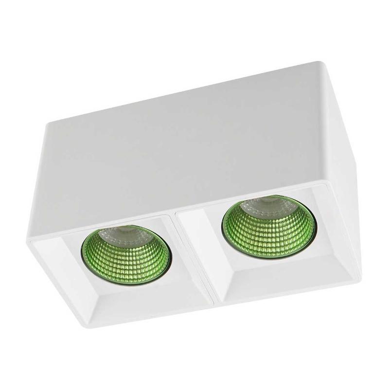 Светильник светодиодный накладной DK3085-WH+GR IP20, 10Вт, GU5.3, LED, белый/зеленый, пластик