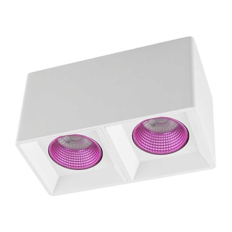 Светильник светодиодный накладной DK3085-WH+PI IP20, 10Вт, GU5.3, LED, белый/розовый, пластик
