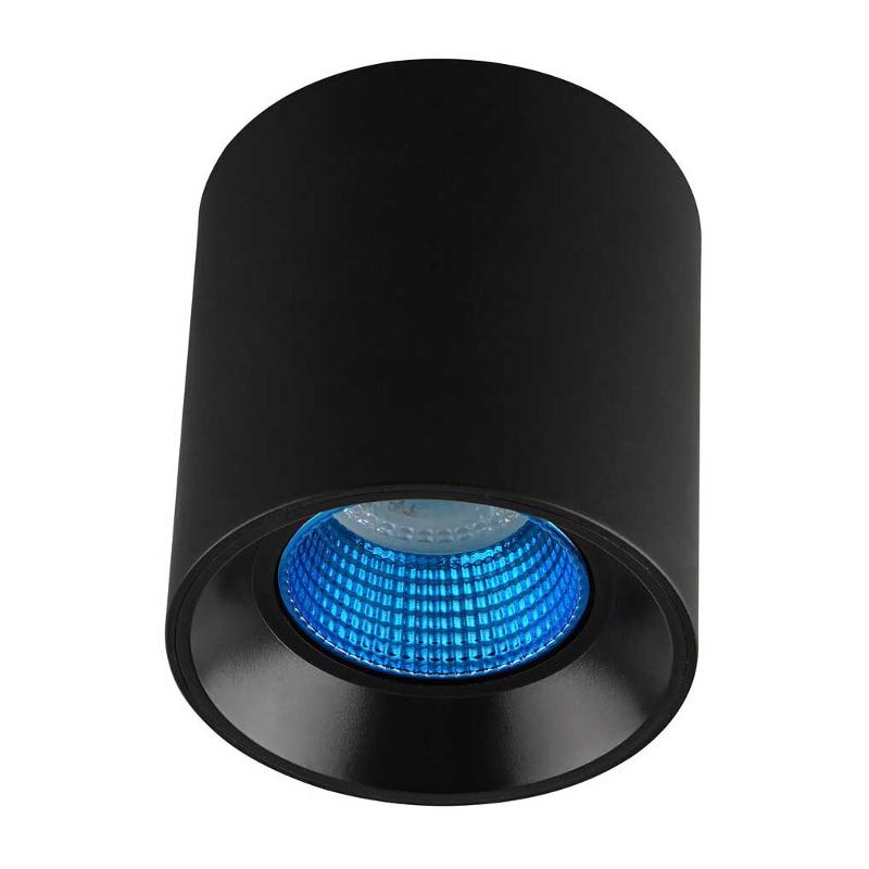 Светильник светодиодный накладной DK3090-BK+CY IP20, 10Вт, GU5.3, LED, черный/голубой, пластик