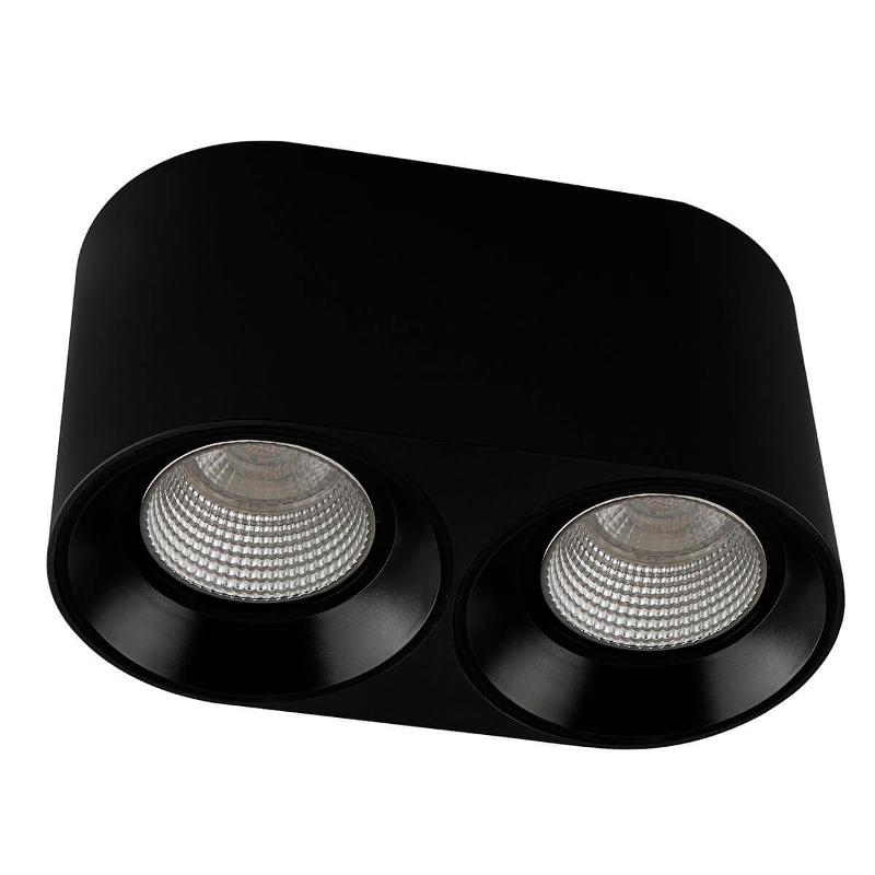 Светильник светодиодный накладной DK3096-BK+CH IP20, 10Вт, GU5.3, LED, черный/хром, пластик