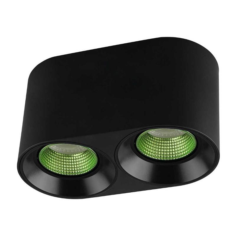 Светильник светодиодный накладной DK3096-BK+GR IP20, 10Вт, GU5.3, LED, черный/зеленый, пластик
