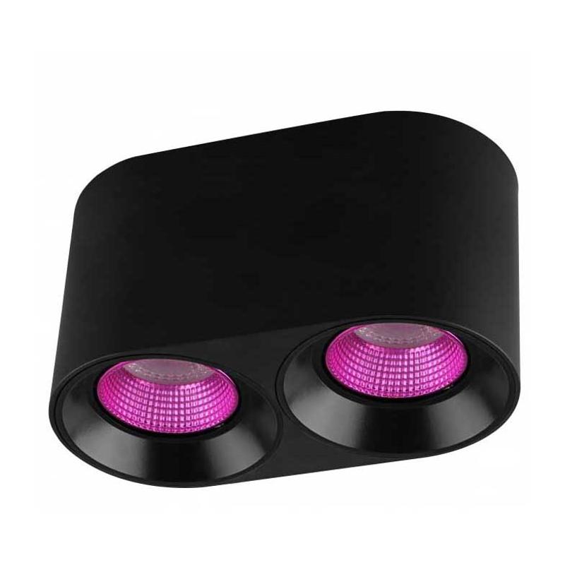 Светильник светодиодный накладной DK3096-BK+PI IP20, 10Вт, GU5.3, LED, черный/розовый, пластик