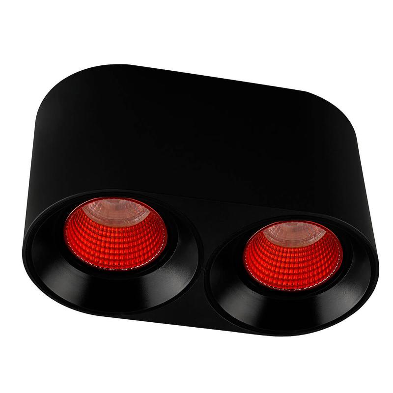 Светильник светодиодный накладной DK3096-BK+RD IP20, 10Вт, GU5.3, LED, черный/красный, пластик