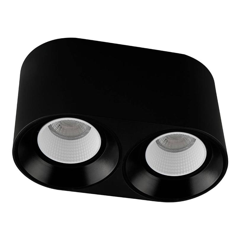 Светильник светодиодный накладной DK3096-BK+WH IP20, 10Вт, GU5.3, LED, черный/белый, пластик