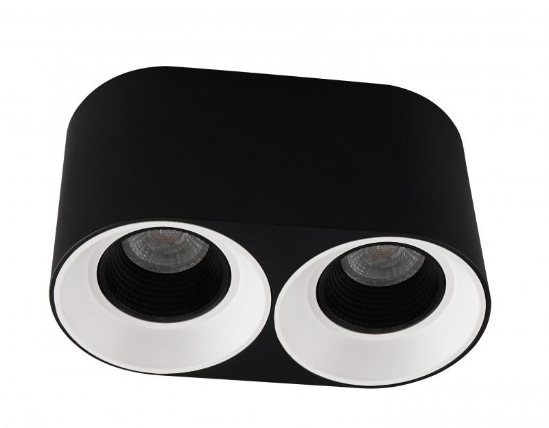 Светильник светодиодный накладной DK3096-BW+BK IP20, 10Вт, GU5.3, LED, черно-белый/черный, пластик