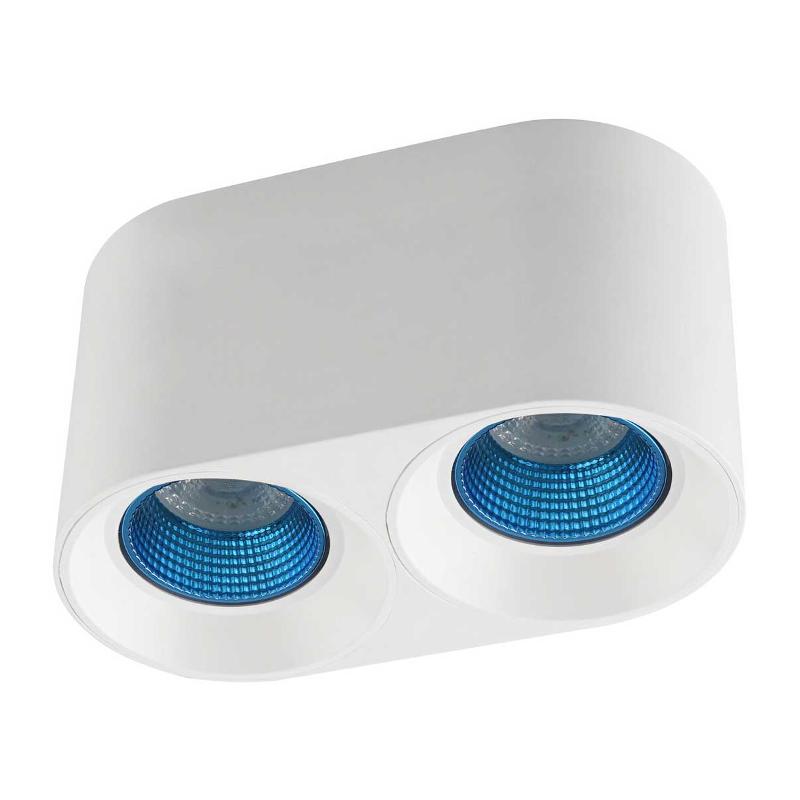 Светильник светодиодный накладной DK3096-WH+CY IP20, 10Вт, GU5.3, LED, белый/голубой, пластик