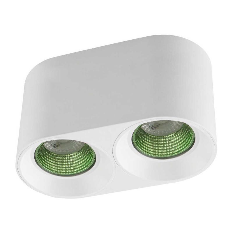 Светильник светодиодный накладной DK3096-WH+GR IP20, 10Вт, GU5.3, LED, белый/зеленый, пластик