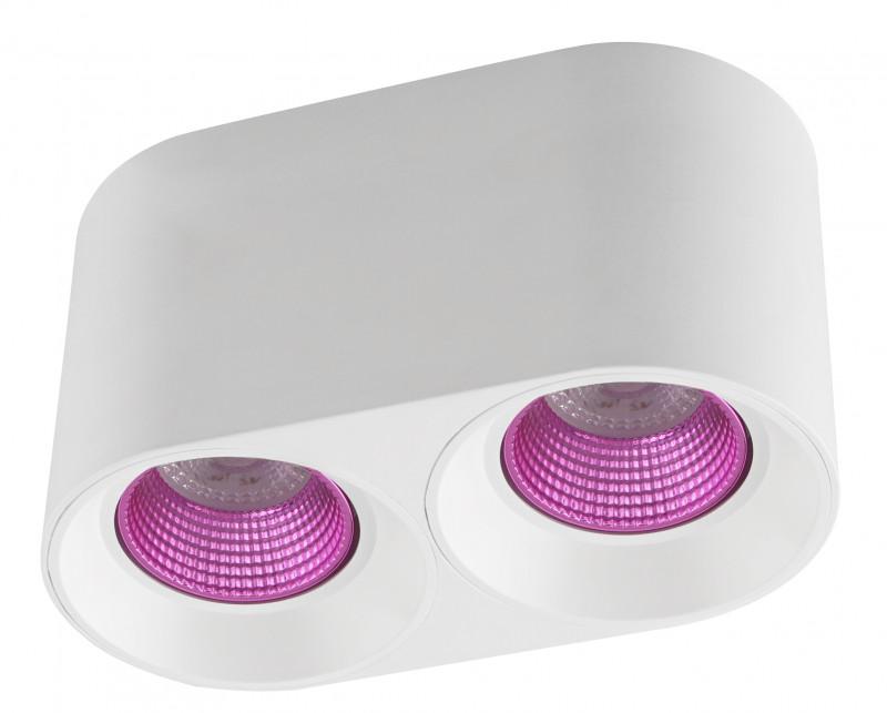 Светильник светодиодный накладной DK3096-WH+PI IP20, 10Вт, GU5.3, LED, белый/розовый, пластик