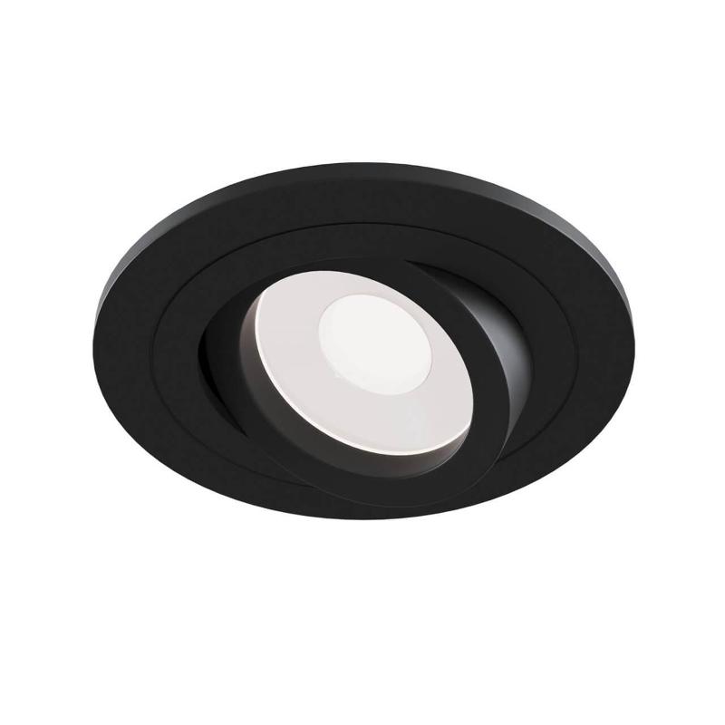 Встраиваемый, точечный, поворотный светильник Maytoni Technical, 50 W, GU10, 220 V, IP20, алюминий, круглый, чёрный