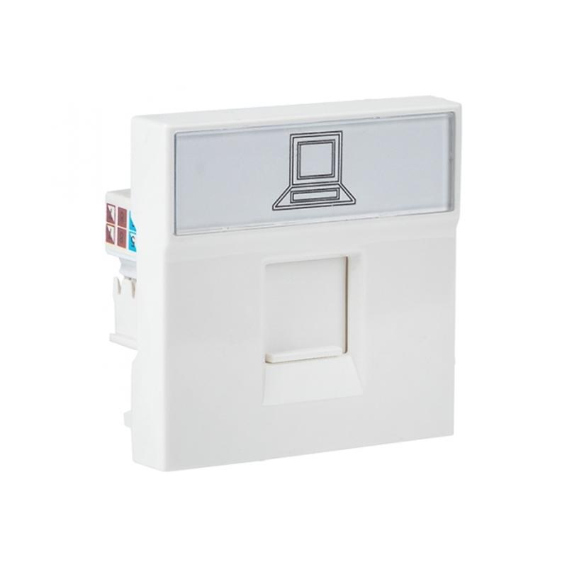 Розетка RJ45, категории 5е (ширина 2 модуля)