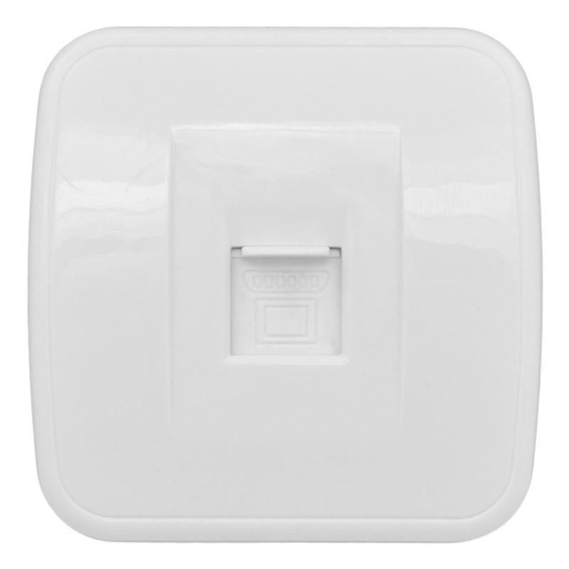 Минск Розетка RJ-45 1-местная, ОП  1А, 120В, белая EKF Basic