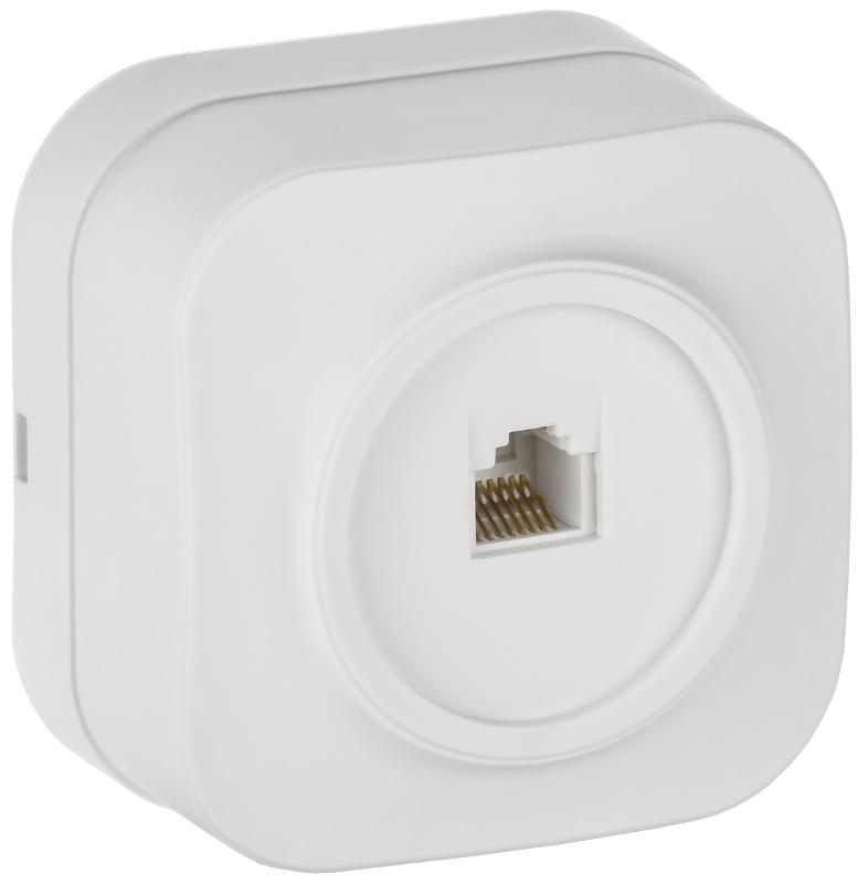 GLORY Розетка компьютерная RJ45 кат.5E о/у РК10-ХБм белый матовый