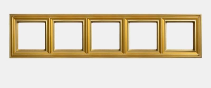 Рамка 5-поста; термопласт; золото; Eco Deco