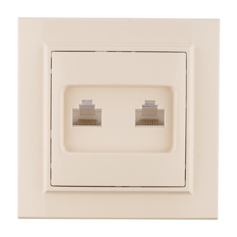 Розетка RJ-45+Phone СП бежевый Минск EKF
