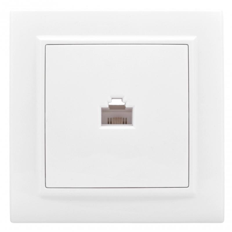 Минск Розетка RJ-45 1-местная СП белая EKF Basic