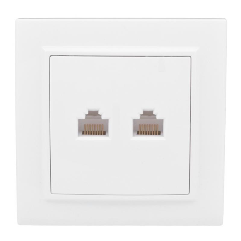 Розетка RJ-45 2-местная СП Минск  белая EKF