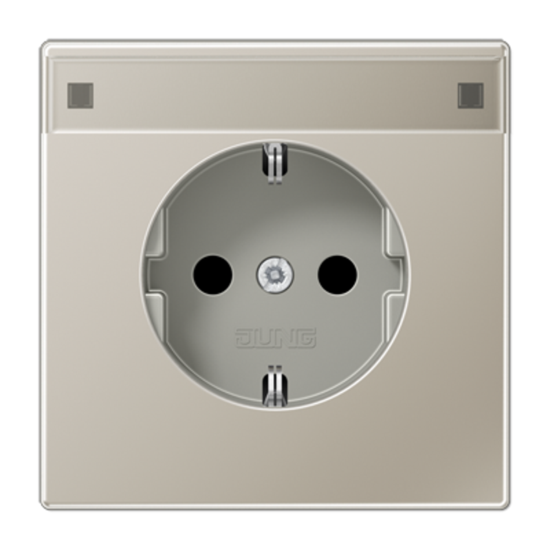 Штепсельная розетка SCHUKO 16A 250V~ с защитой от детей и полем для надписи; благородная сталь