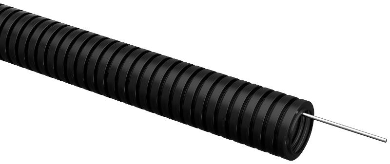 ELASTA Труба гофрированная ПВХ d=25мм с зондом черная (50м)