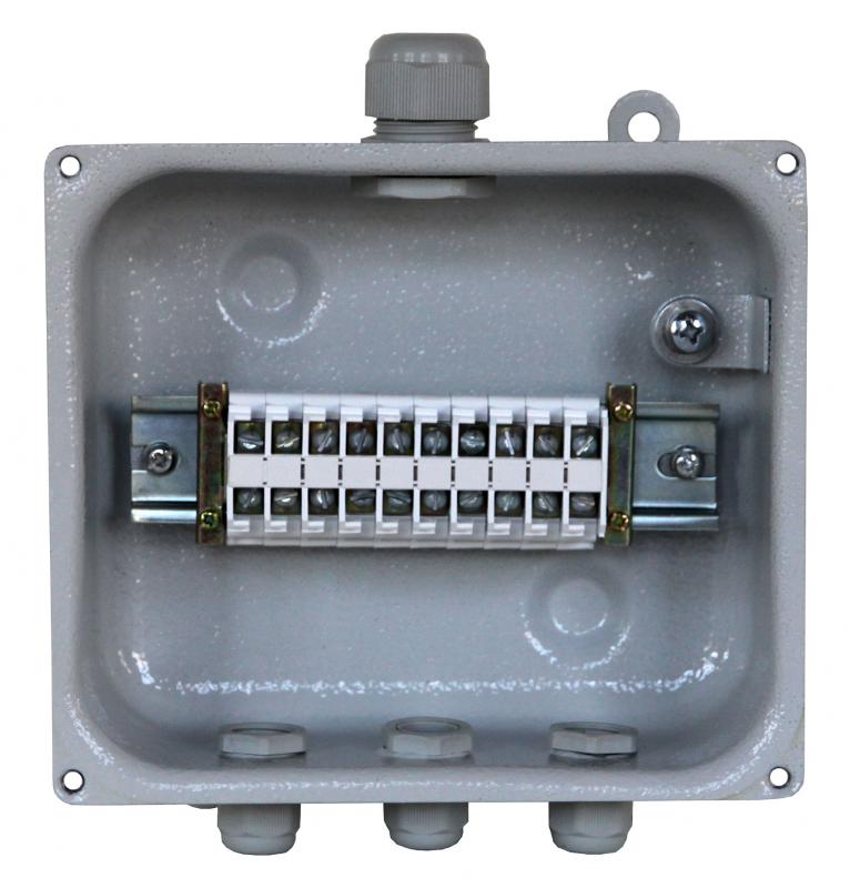 Коробка клеммная У-614 У2, 10 клемм, IP54 (пластиковые вводы PG)