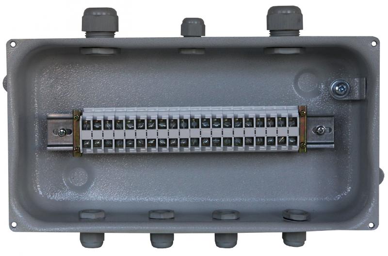 Коробка клеммная У-615 У2, 20 клемм, IP54 (пластиковые вводы PG)
