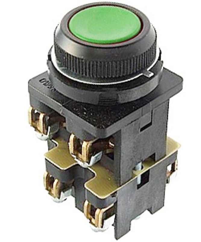 КЕ-012 У3 исп.2, зелёный, 3з+1р, цилиндр, IP40, 10А, 660В, выключатель кнопочный (ЭТ)