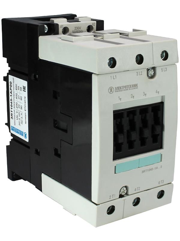 3RT1045-1AP00, 3-пол., 80A, AC-3, 37кВт/400V, 230V AC, 50/60Гц, тип. S3, винт. клеммы, IP20, контактор э/м