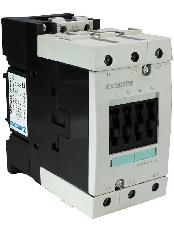 3RT1045-1AR00, 3-пол., 80A, AC-3, 37кВт/400V, 415V AC, 50/60Гц, тип. S3, винт. клеммы, IP20, контактор э/м