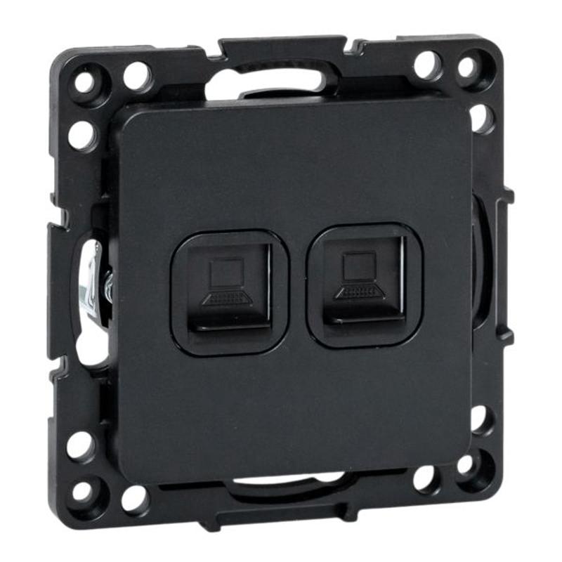 Стокгольм Механизм Розетки RJ-45 2-местной черный