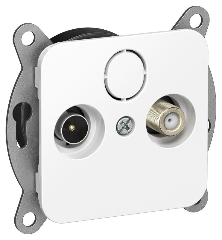 FLITE Розетка 2-ая TV+SAT экр. оконечная РТВс-2-1-1-ФлБ белый