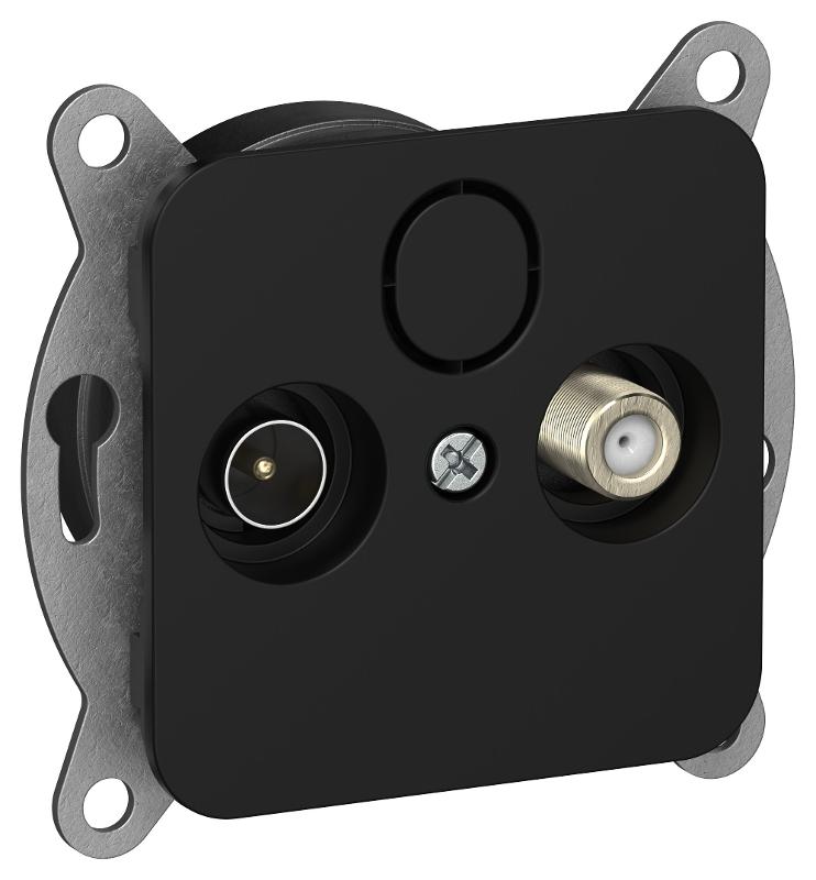 FLITE Розетка 2-ая TV+SAT экр. оконечная РТВс-2-1-1-ФлЧ черный