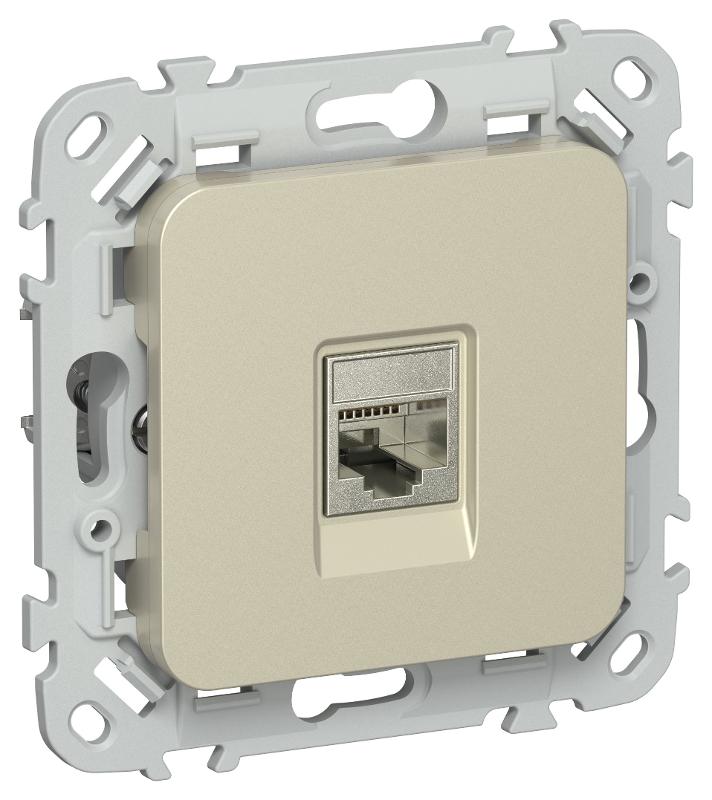 FLITE Розетка компьютерная RJ45 кат.6 STP РК6-1-1-ФлШ шампань