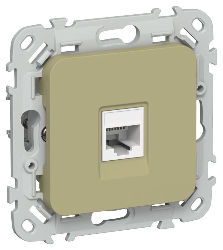 FLITE Розетка компьютерная RJ45 кат.5Е UTP РК5е-1-0-ФлО оливковый