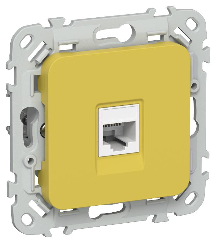 FLITE Розетка компьютерная RJ45 кат.5Е UTP РК5е-1-0-ФлЖК желтый карри