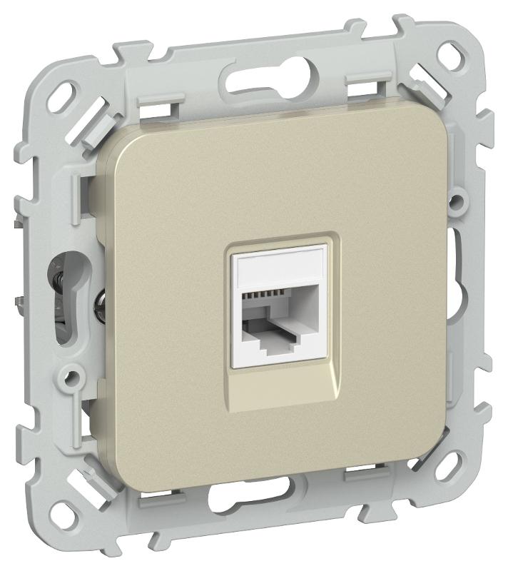 FLITE Розетка компьютерная RJ45 кат.6 UTP РК6-1-0-ФлШ шампань