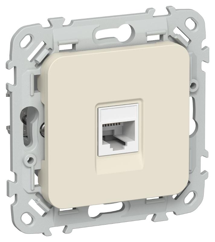 FLITE Розетка компьютерная RJ45 кат.6 UTP РК6-1-0-ФлСл сливочный