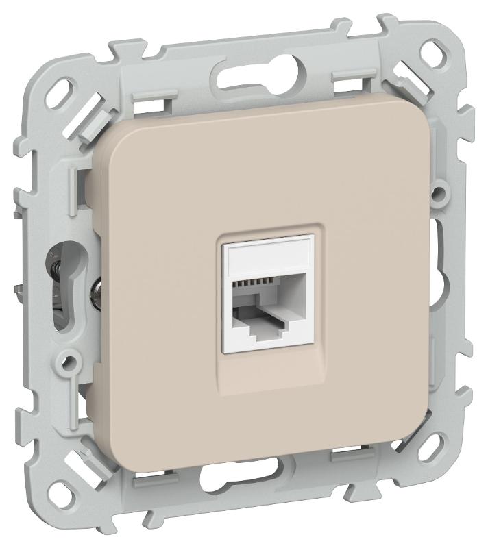 FLITE Розетка компьютерная RJ45 кат.6 UTP РК6-1-0-ФлЛ льняной