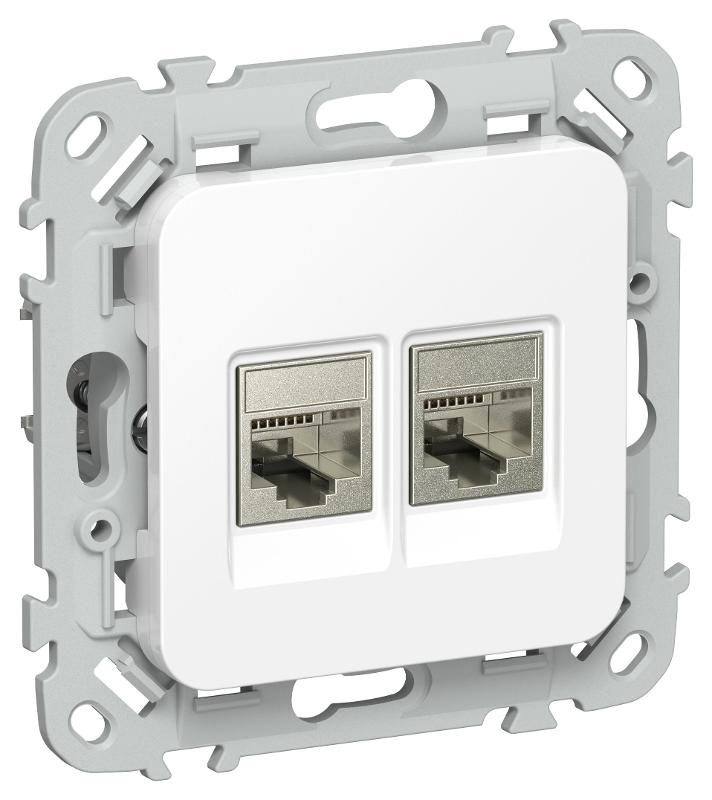 FLITE Розетка 2-ая компьютерная RJ45 кат.5Е STP РК5е-2-1-ФлБ белый
