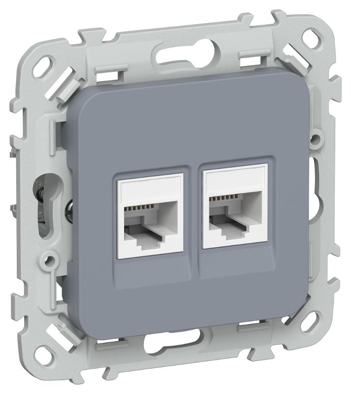 FLITE Розетка 2-ая компьютерная RJ45 кат.5Е UTP РК5е-2-0-ФлМ маренго