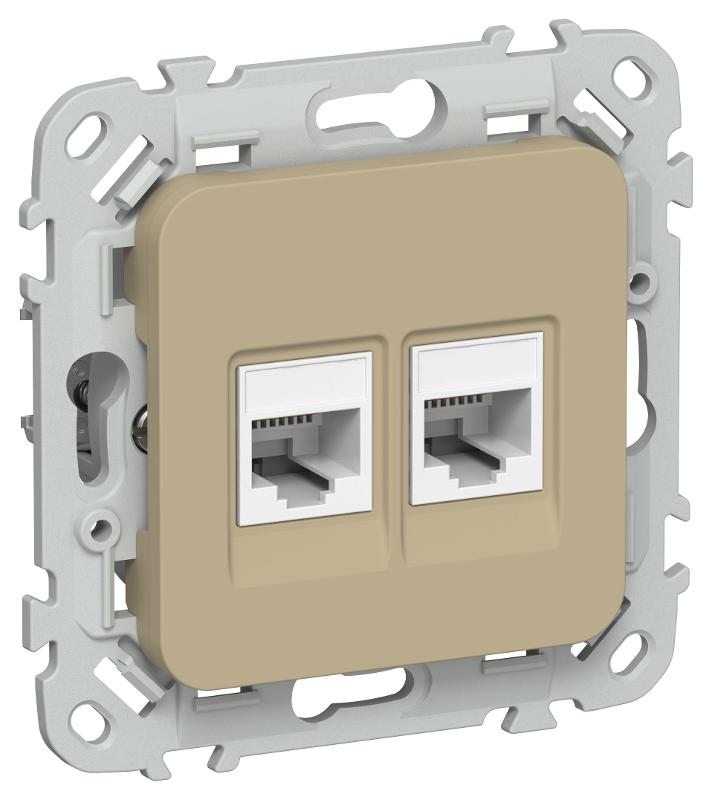 FLITE Розетка 2-ая компьютерная RJ45 кат.5Е UTP РК5е-2-0-ФлХ хаки