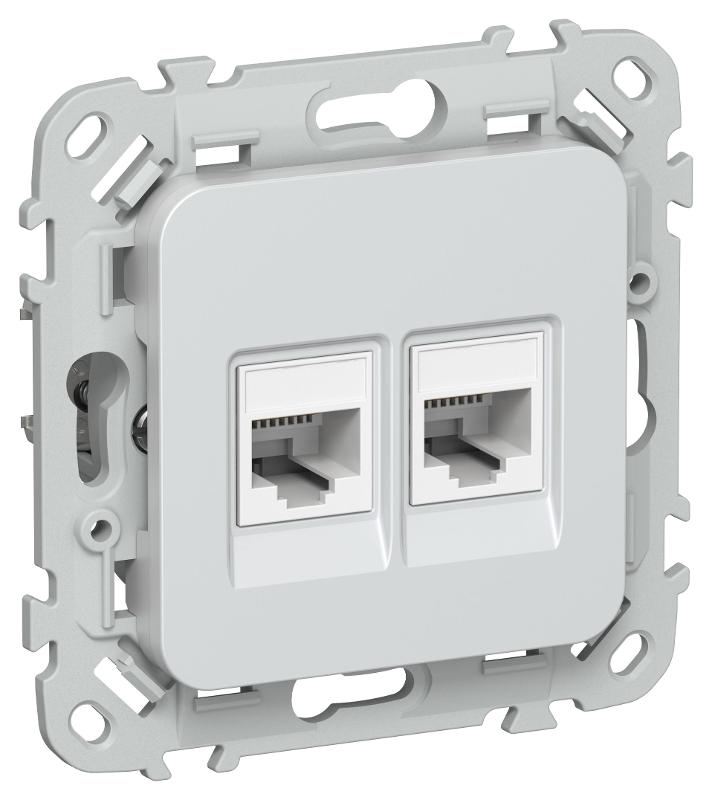 FLITE Розетка 2-ая компьютерная RJ45 кат.6 UTP РК6-2-0-ФлЖ жемчуг