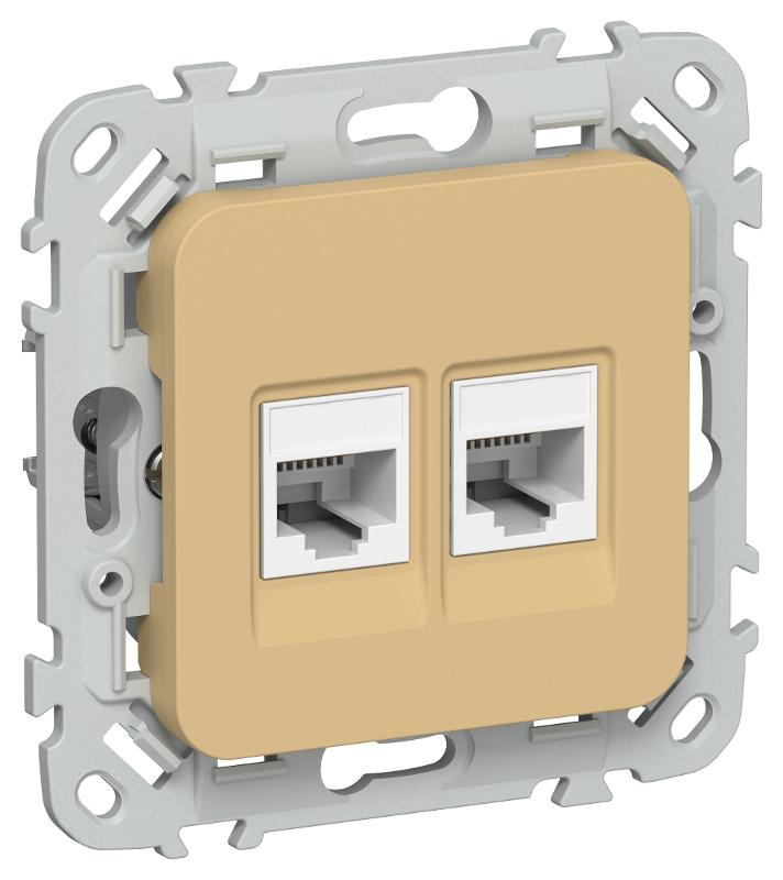 FLITE Розетка 2-ая компьютерная RJ45 кат.6 UTP РК6-2-0-ФлШм шамуа