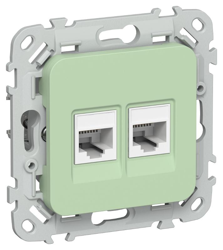 FLITE Розетка 2-ая компьютерная RJ45 кат.6 UTP РК6-2-0-ФлФ фисташковый