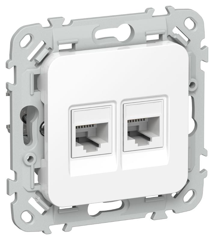 FLITE Розетка 2-ая RJ45/RJ11 кат.5Е/3 UTP РКТ5е/3-2-0-ФлБ белый