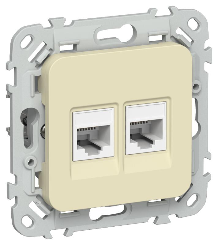FLITE Розетка 2-ая RJ45/RJ11 кат.5Е/3 UTP РКТ5е/3-2-0-ФлН навахо