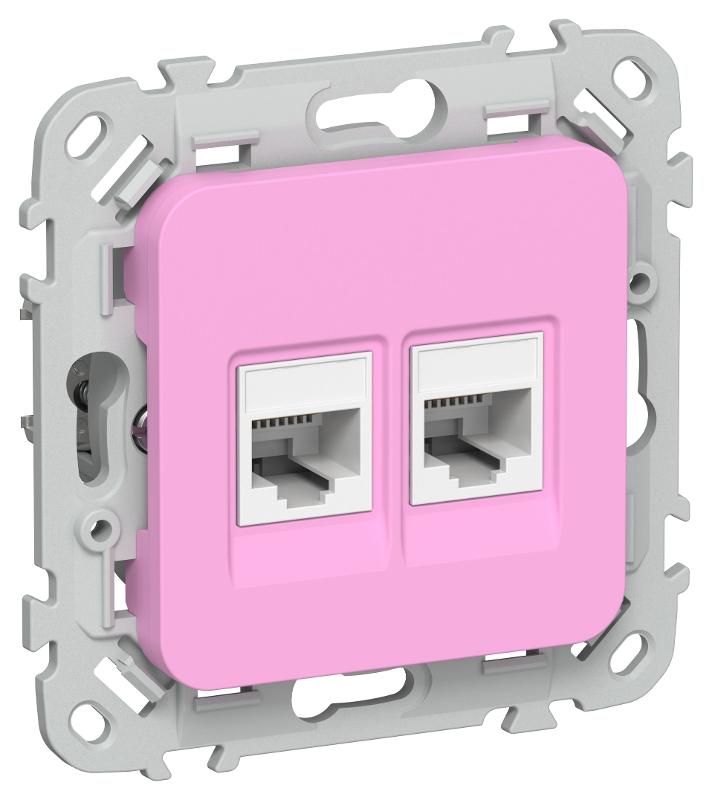 FLITE Розетка 2-ая RJ45/RJ11 кат.5Е/3 UTP РКТ5е/3-2-0-ФлПр пурпурный