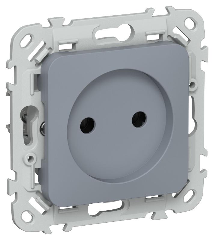 FLITE Розетка без заземления без шторок быстрозажимные клеммы 10А РС01-1-ФлМ маренго
